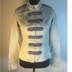 VTG Y2K Tripp NYC Dang Goodman Military/Band Emo Goth Jacket Women’s Small Gray